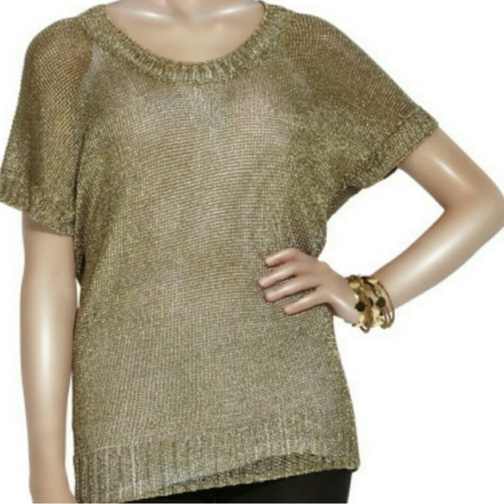 Vince Metallic Open Knit Sweater size S